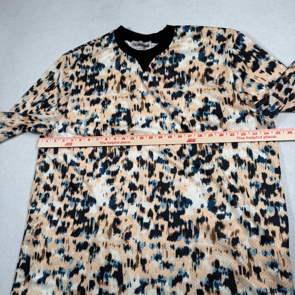 Zara x Rhuigi Mesh Jersey Mens XL Multicolor Animal Print Streetwear Shirt - Picture 4 of 9